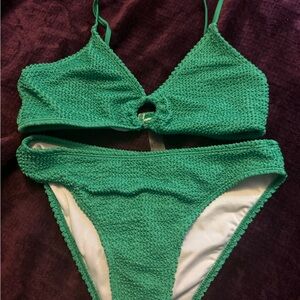 Shein Green Bikini Swimsuit Set